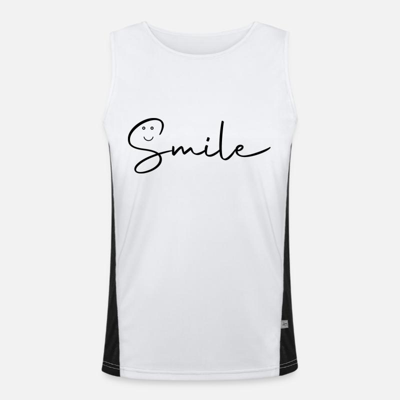 Smile Skript Funktionelles Kontrast-Tank Top für Männer 