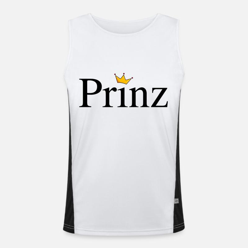Prinz mit Krone Funktionelles Kontrast-Tank Top für Männer 