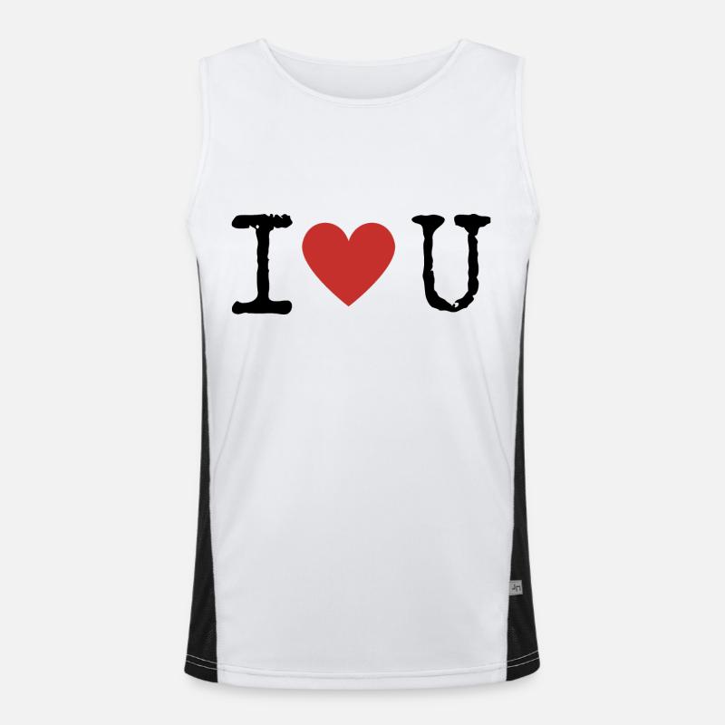 I Love U Men's Functional Contrast Tank Top 
