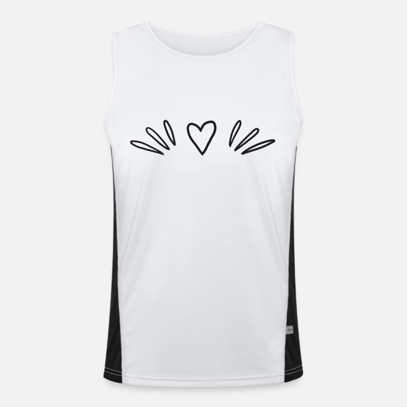 Coeur dessiné Débardeur respirant contrasté Homme 
