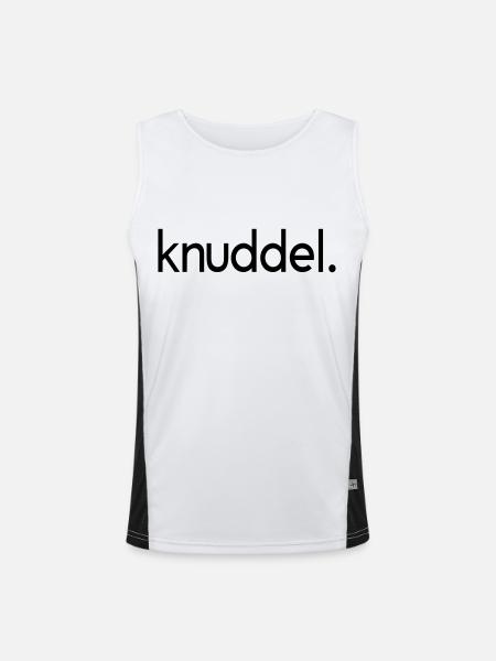 Knuddel - Funktionelles Kontrast-Tank Top für Männer  - Weiß/Schwarz