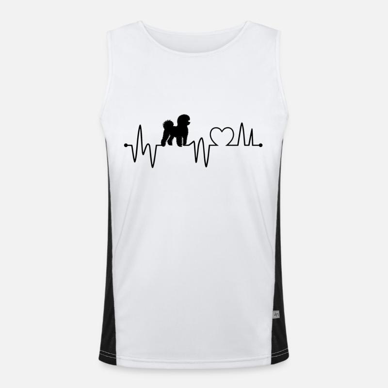 Herzschlag Hund Hund Funktionelles Kontrast-Tank Top für Männer 