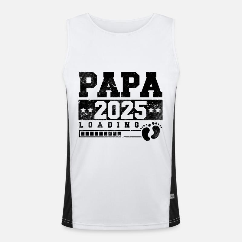 Papa 2025 loading - Men's Functional Contrast Tank Top  - white/black