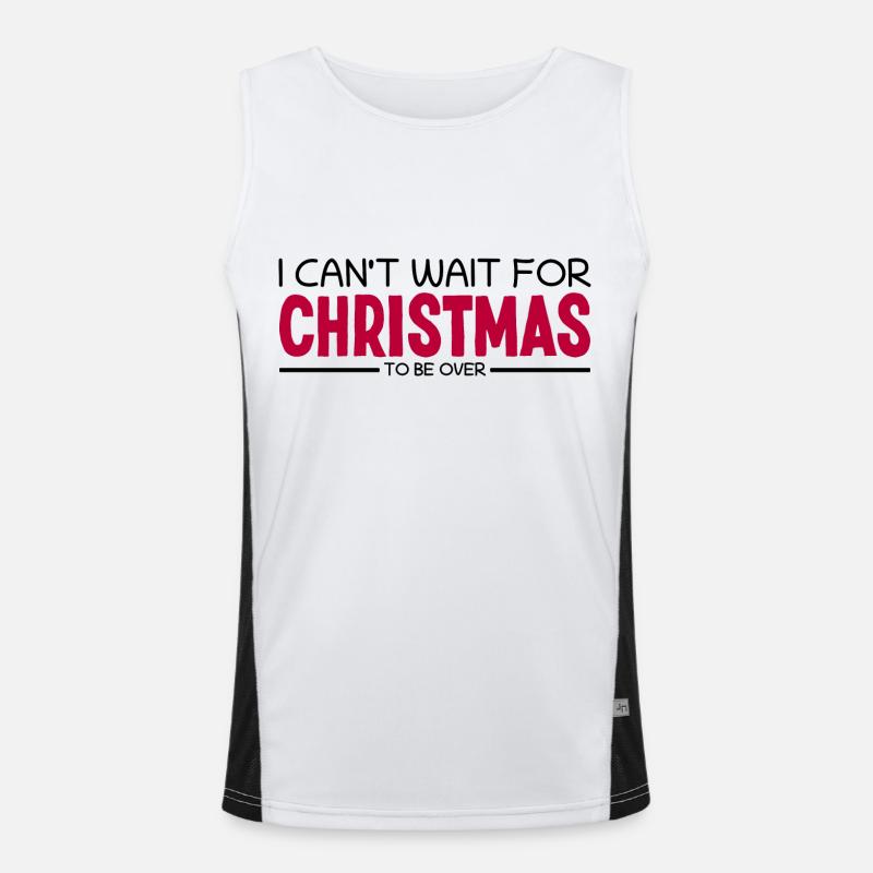 I Can't Wait for Christmas I Hate Christmas Men's Functional Contrast Tank Top 