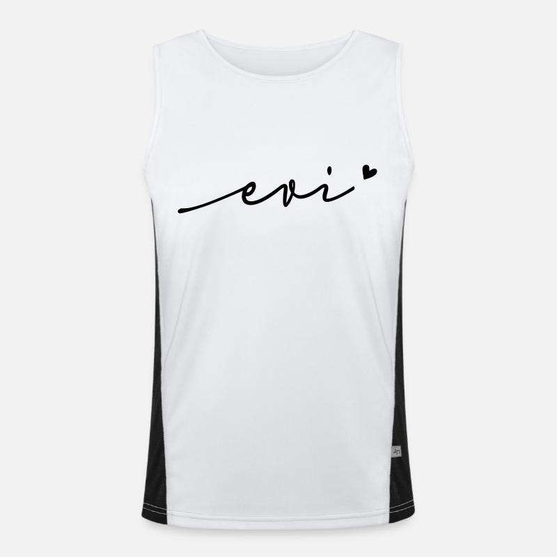 Evi Cursive Name - Men's Functional Contrast Tank Top  - white/black