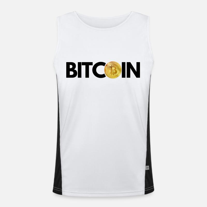 Krypto BITCOIN 3 Funktionelles Kontrast-Tank Top für Männer 