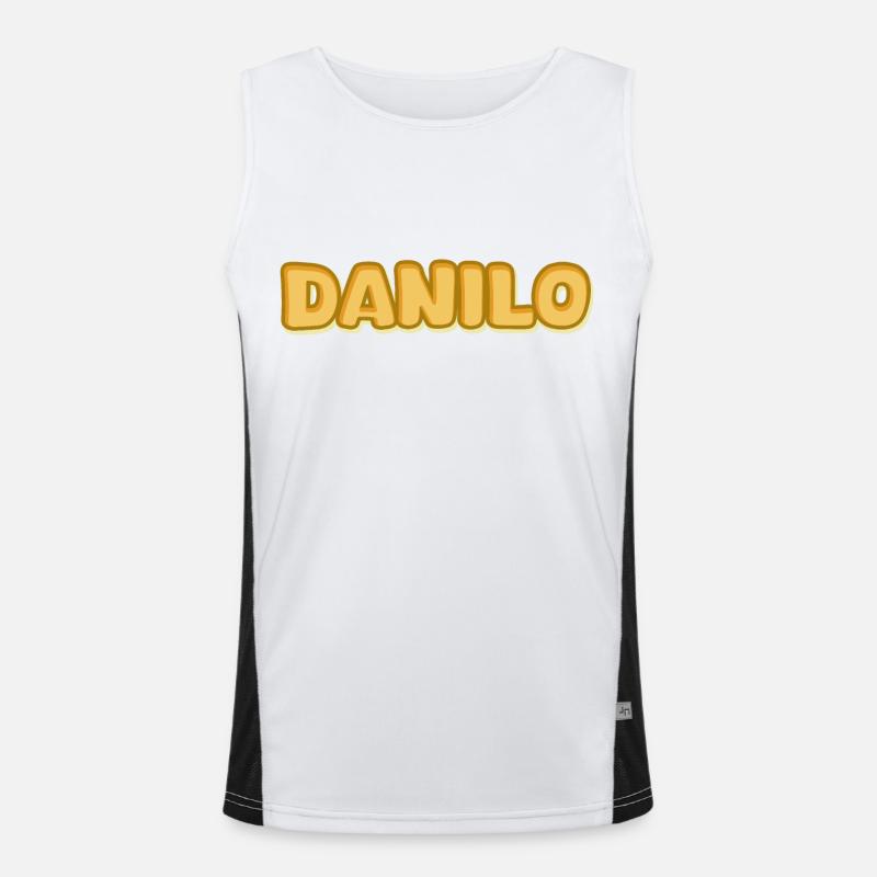 Danilo Danilo - Men's Functional Contrast Tank Top  - white/black