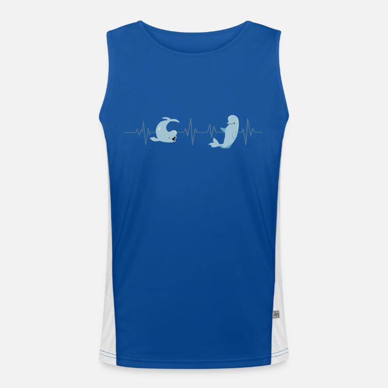 Beluga Heartbeat - Geschenkidee Funktionelles Kontrast-Tank Top für Männer 