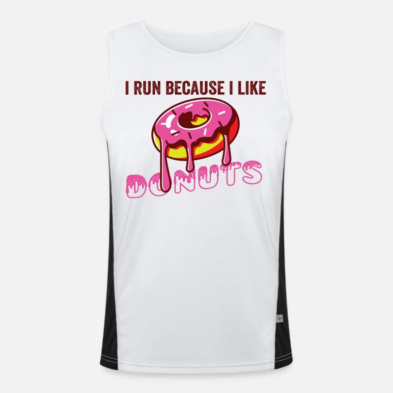 Ich laufe, weil ich Donuts mag Funktionelles Kontrast-Tank Top für Männer 