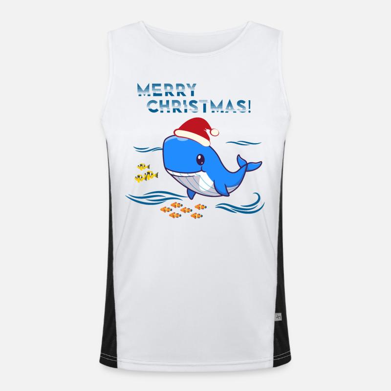 Weihnachten Wal Weihnachtsgeschenk Funktionelles Kontrast-Tank Top für Männer 