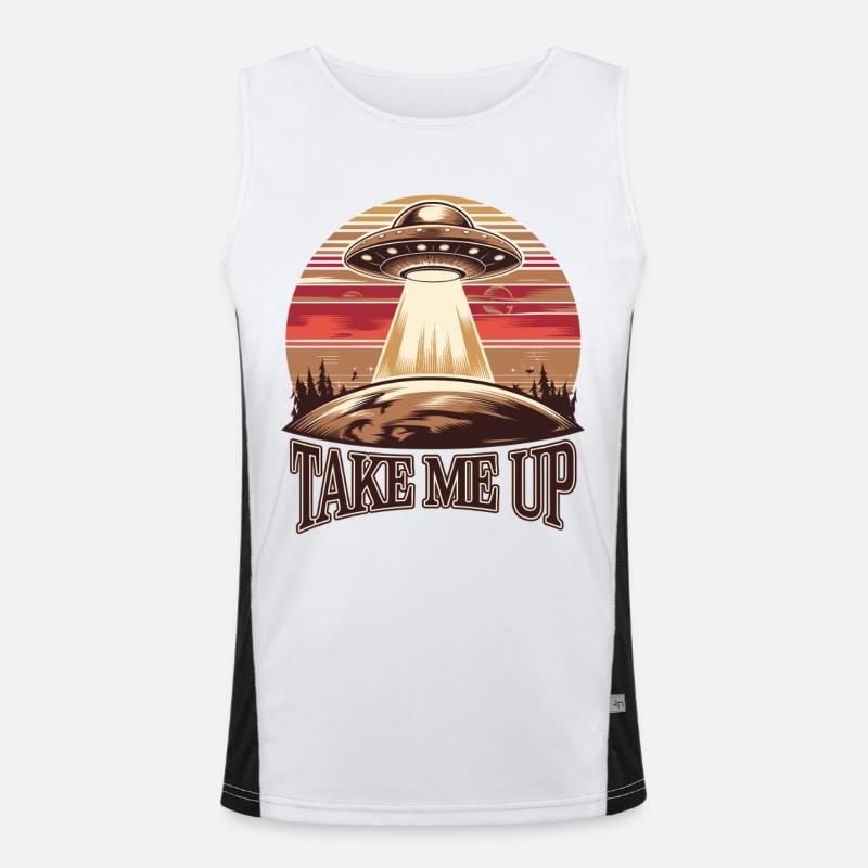UFO Abduction Retro Men's Functional Contrast Tank Top 