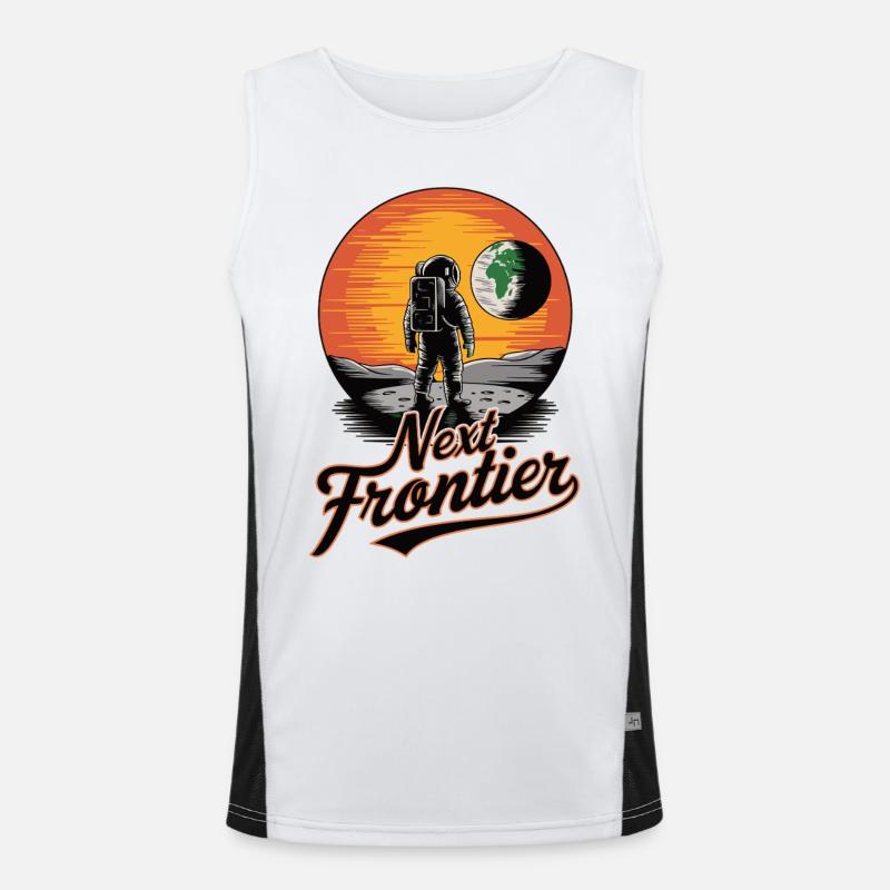 Space - Moon View - The Men's Functional Contrast Tank Top 