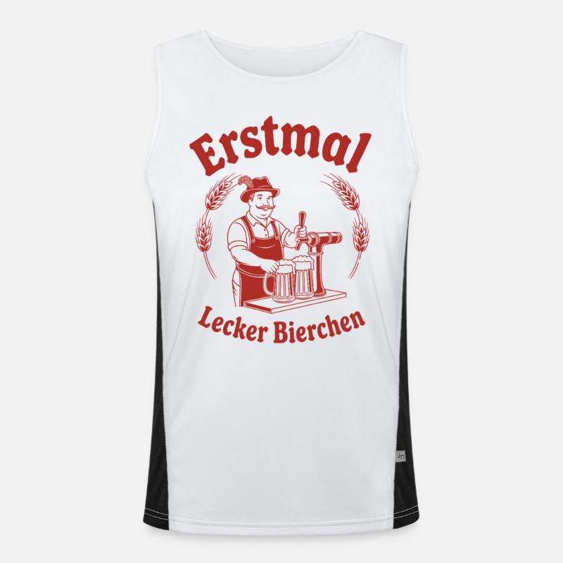 Erstmal lecker Bierchen Funktionelles Kontrast-Tank Top für Männer 