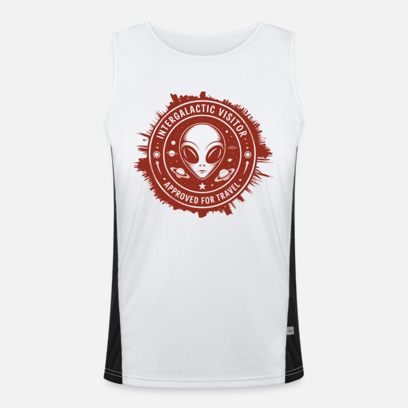 Visiteur intergalactique – Conception de timbres depuis l’espace Débardeur respirant contrasté Homme 