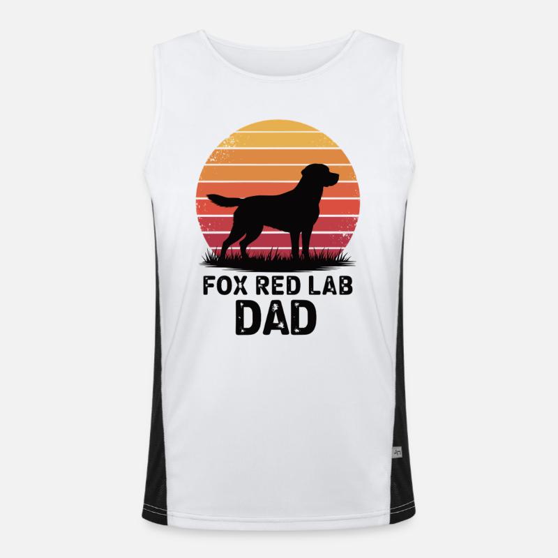Fox Red Lab Dad – Retro Sunset Funktionelles Kontrast-Tank Top für Männer 