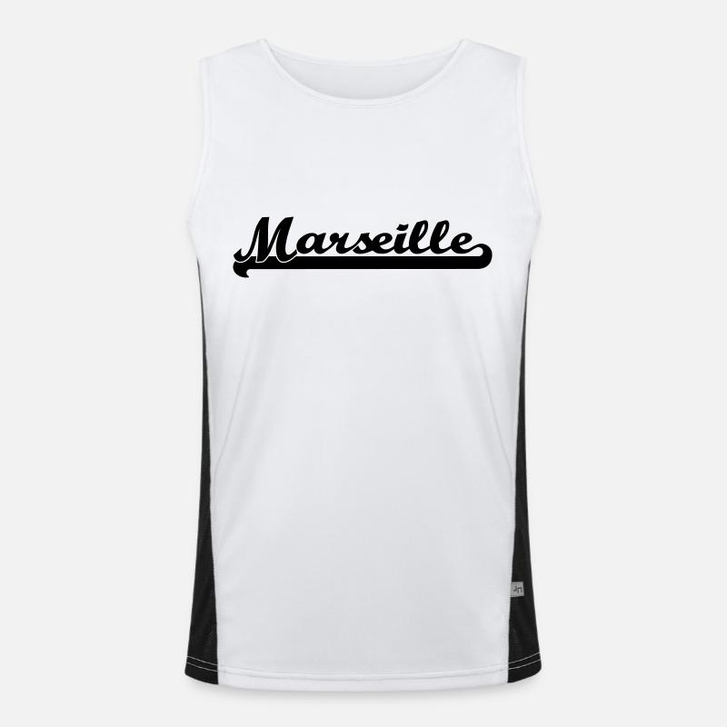 marseille writing Men's Functional Contrast Tank Top 