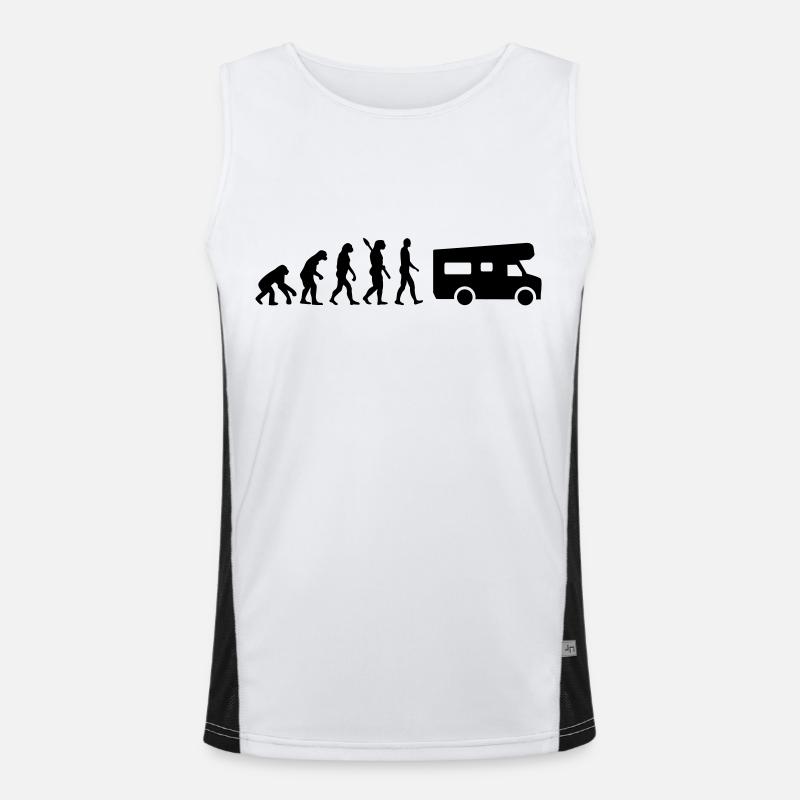 Evolution Camping - Men's Functional Contrast Tank Top  - white/black