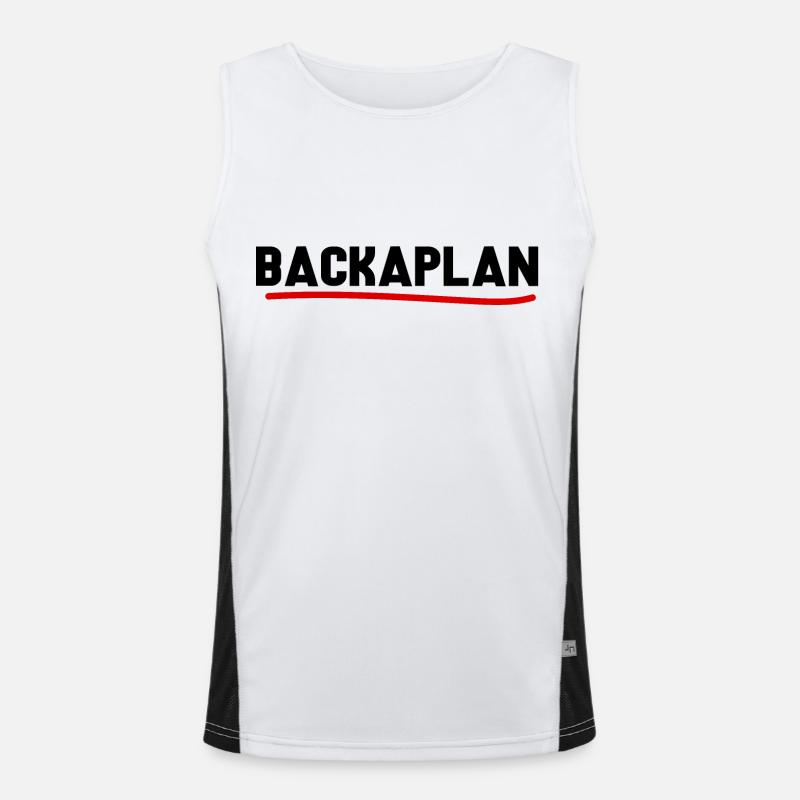 Backaplan - Men's Functional Contrast Tank Top  - white/black