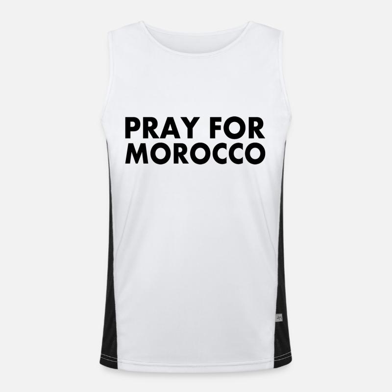 Pray for morocco Men's Functional Contrast Tank Top 