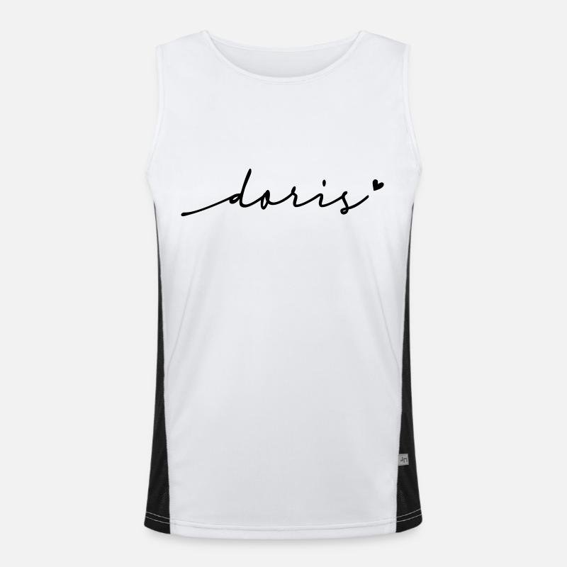 Doris Cursive Name - Men's Functional Contrast Tank Top  - white/black