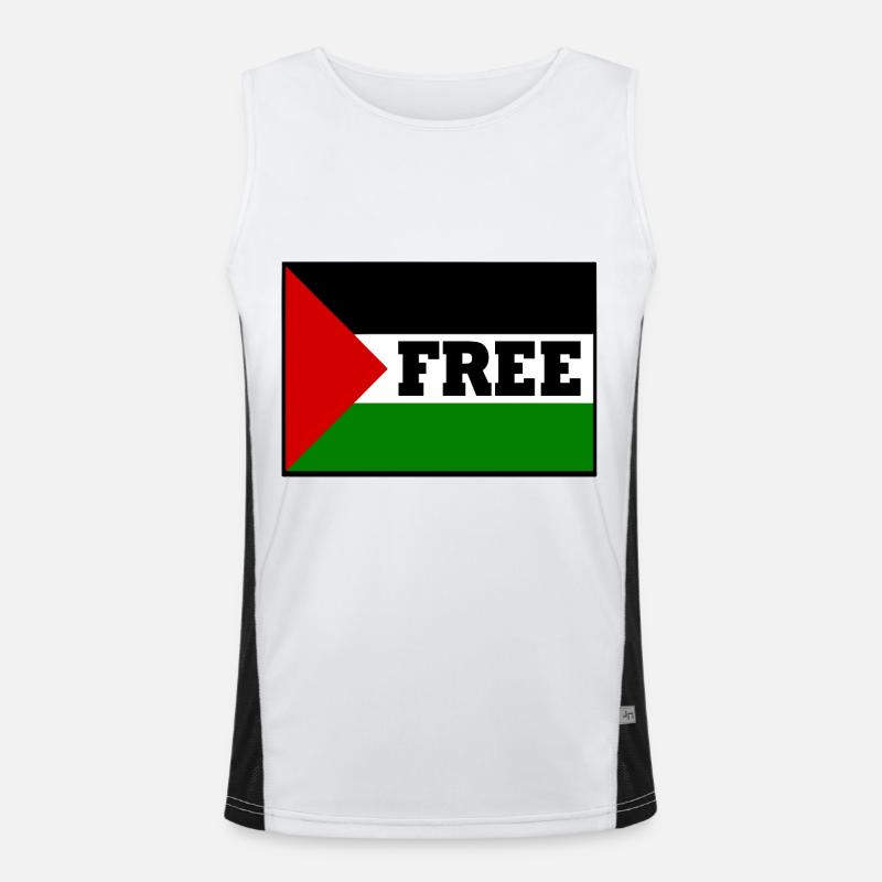 Free palestine Funktionelles Kontrast-Tank Top für Männer 
