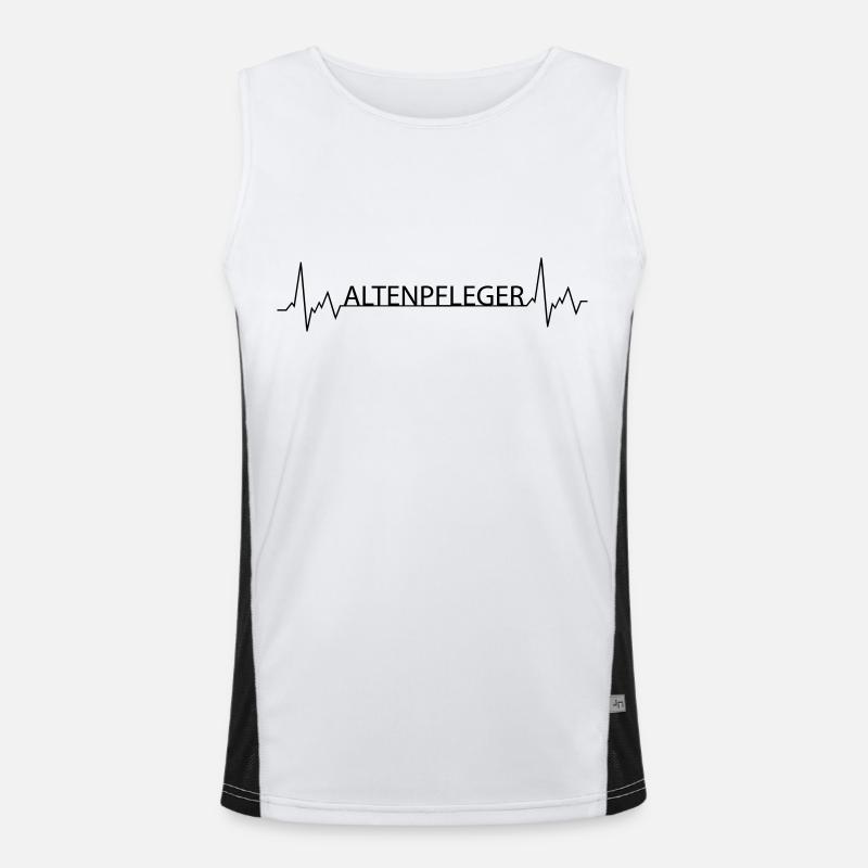 Herzschlag Altenpfleger Funktionelles Kontrast-Tank Top für Männer 