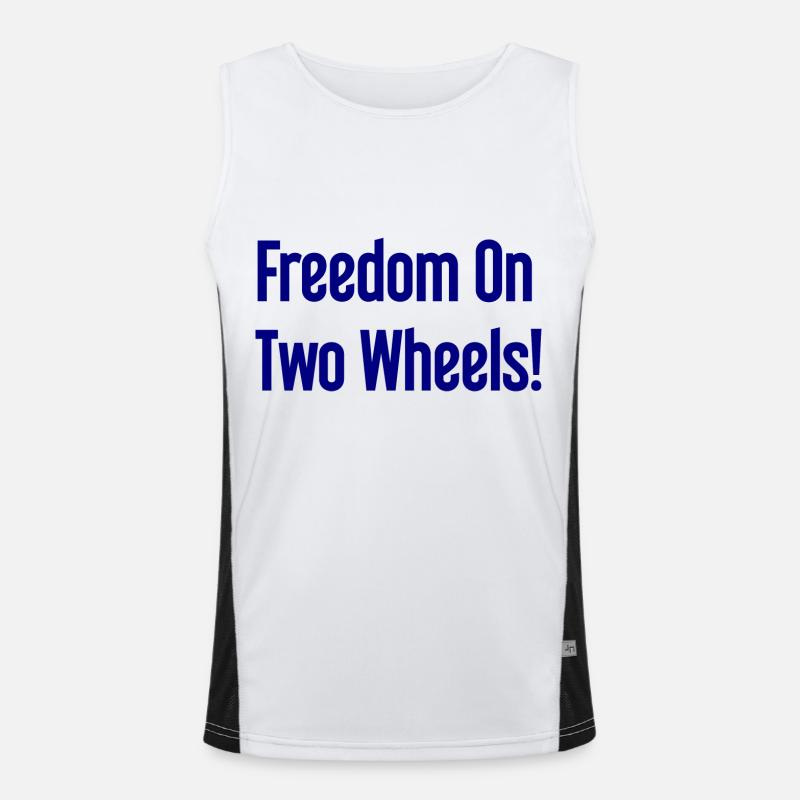 Freedom on Two Wheels - Cyclist Design Men's Functional Contrast Tank Top 