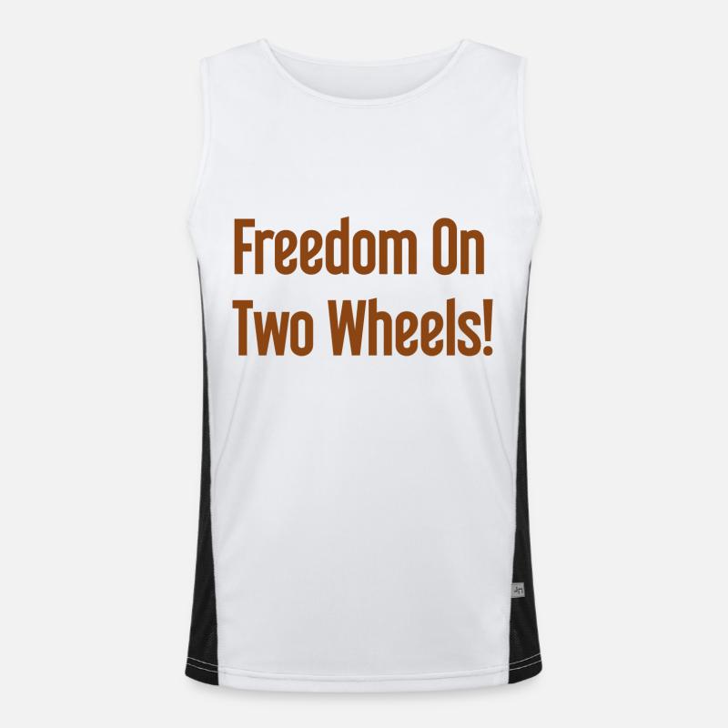 Freedom on Two Wheels - Cyclist Design Men's Functional Contrast Tank Top 