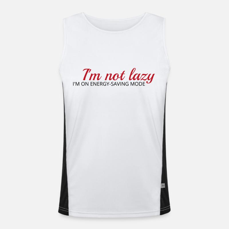 I'm not lazy, I'm on energy-saving mode Funktionelles Kontrast-Tank Top für Männer 