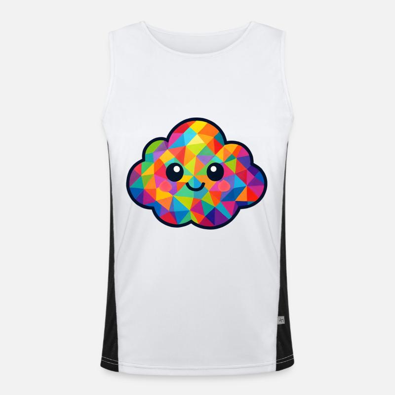 WPAP Polygone Style Kawaii Bébé Nuage Débardeur respirant contrasté Homme 
