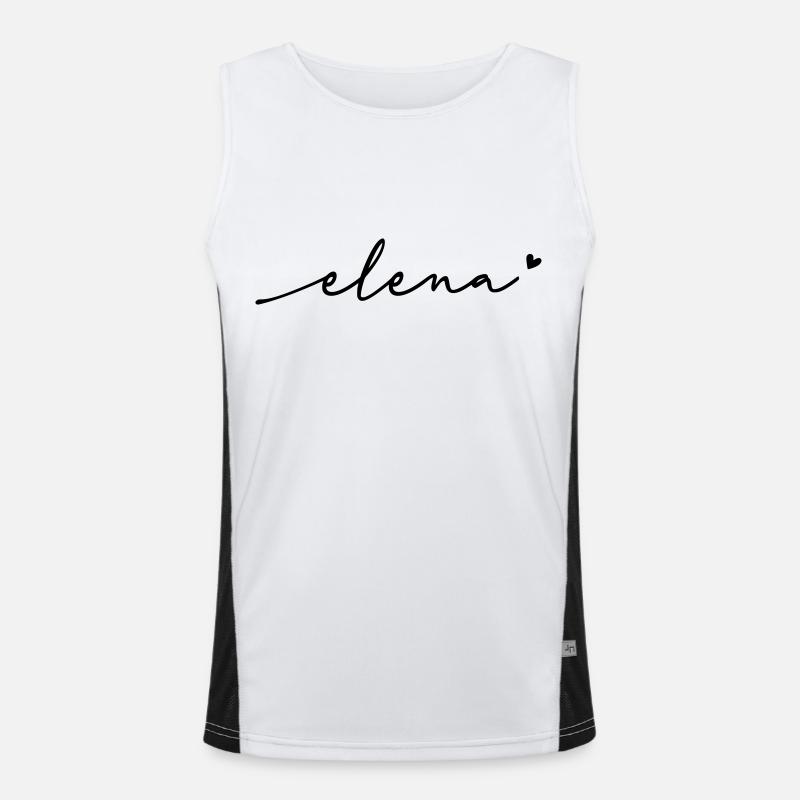 Elena Cursive Name Men's Functional Contrast Tank Top 
