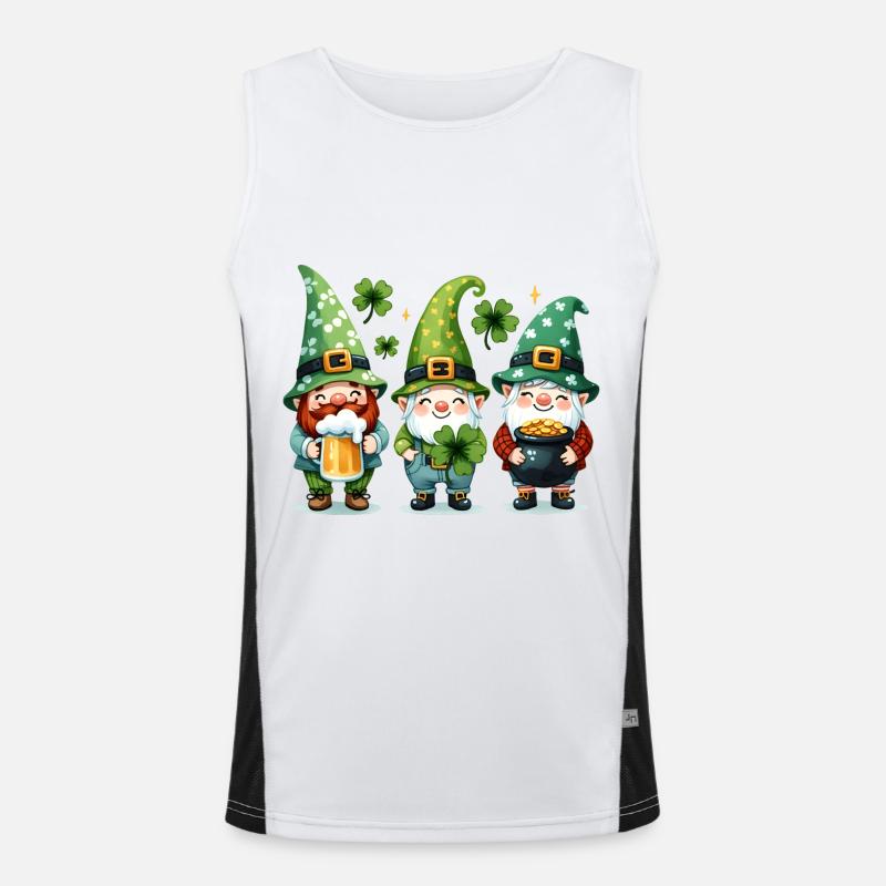 Gnome De La Saint Patrick Shamrock St. Patrick's Débardeur respirant contrasté Homme 