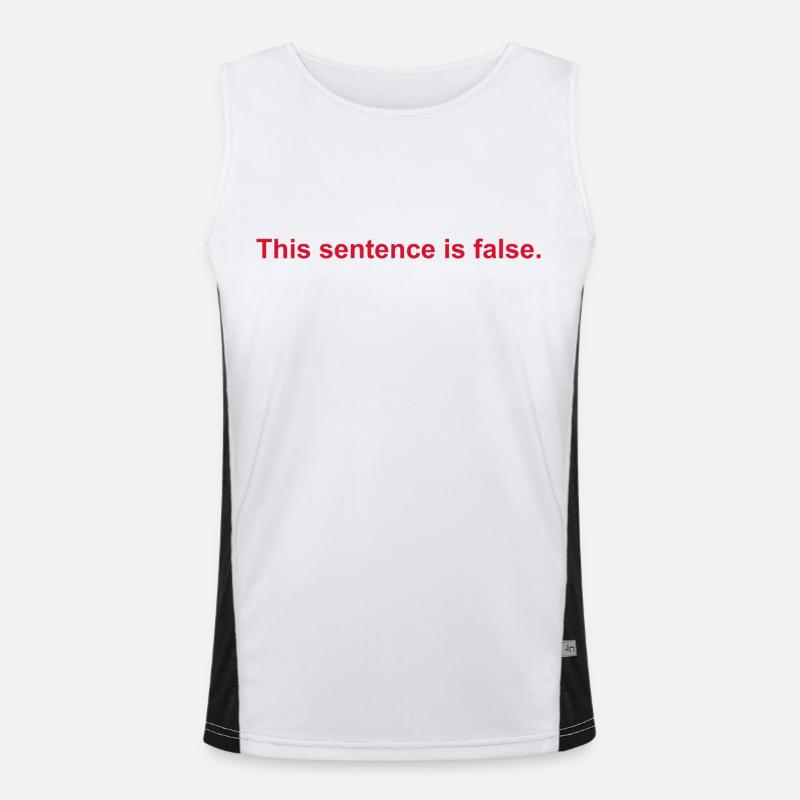 This Sentence Is False - Men's Functional Contrast Tank Top - white/black