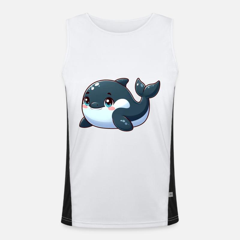 killer whale - Men's Functional Contrast Tank Top  - white/black