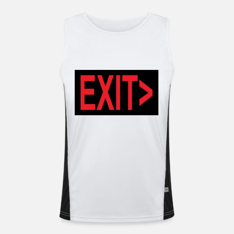 Exit / Exit / Emergency Exit - Men's Functional Contrast Tank Top  - white/black