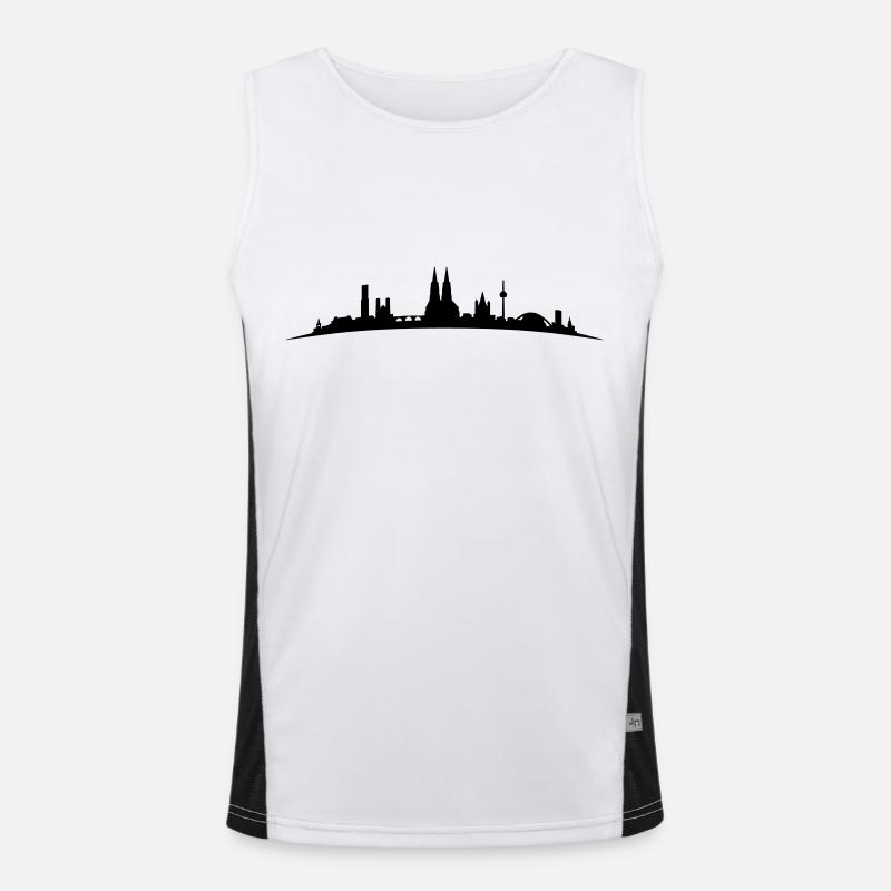 Skyline Köln Bogen Funktionelles Kontrast-Tank Top für Männer 