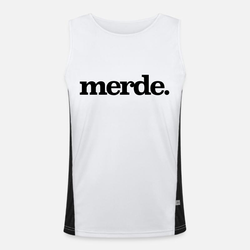 merde - Men's Functional Contrast Tank Top  - white/black