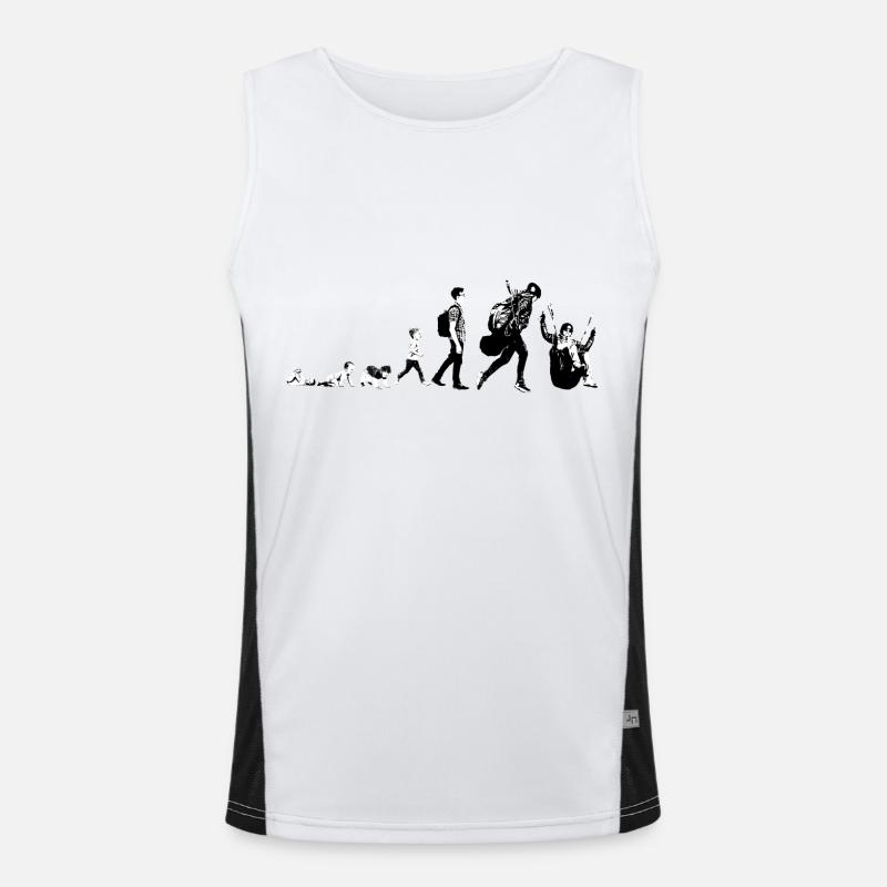 Paragliding Evolution - Men's Functional Contrast Tank Top  - white/black