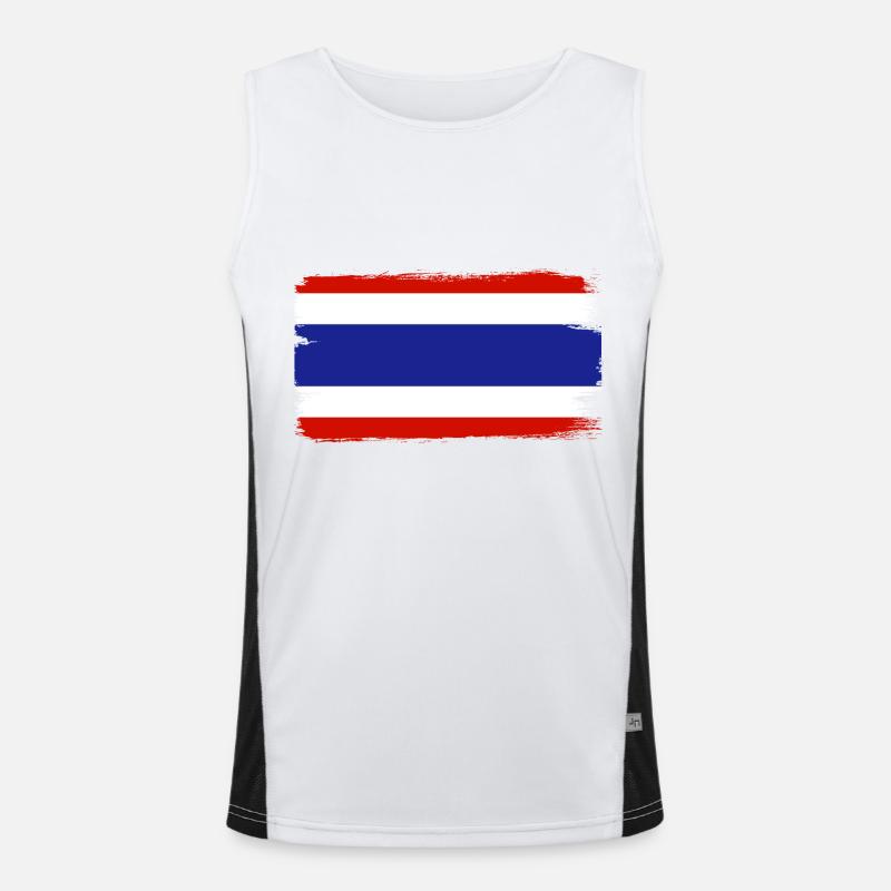 Thaïlande Drapeau Thaïlandais Drapeau utilisé Look Débardeur respirant contrasté Homme 