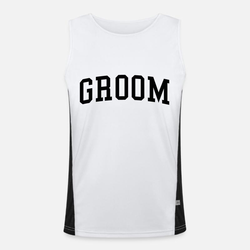 Bräutigam Cool Matching Paar Hochzeitsfeier Ehe Funktionelles Kontrast-Tank Top für Männer 