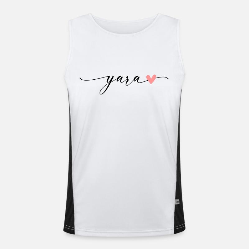 Yara Nom Prénom Calligraphie Script Débardeur respirant contrasté Homme 