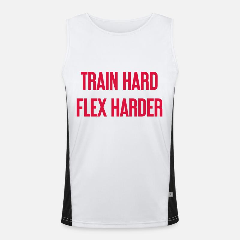 Train Hard Flex Harder Funktionelles Kontrast-Tank Top für Männer 