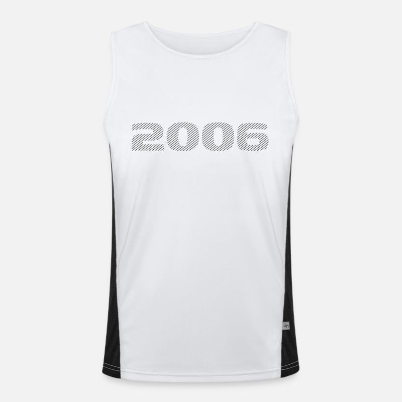 Geboren 2006 Retro Stripe Modernes Geburtstagsdesign Funktionelles Kontrast-Tank Top für Männer 