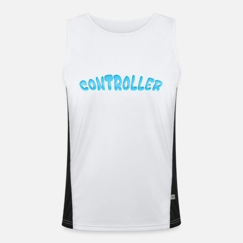 Gift for Controller - Men's Functional Contrast Tank Top  - white/black