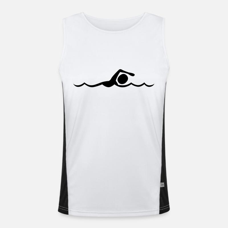 float - Men's Functional Contrast Tank Top  - white/black