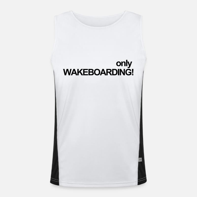 WAKEBOARD, WAKE, eau, câble, Raley, EAU,Invert Débardeur respirant contrasté Homme 
