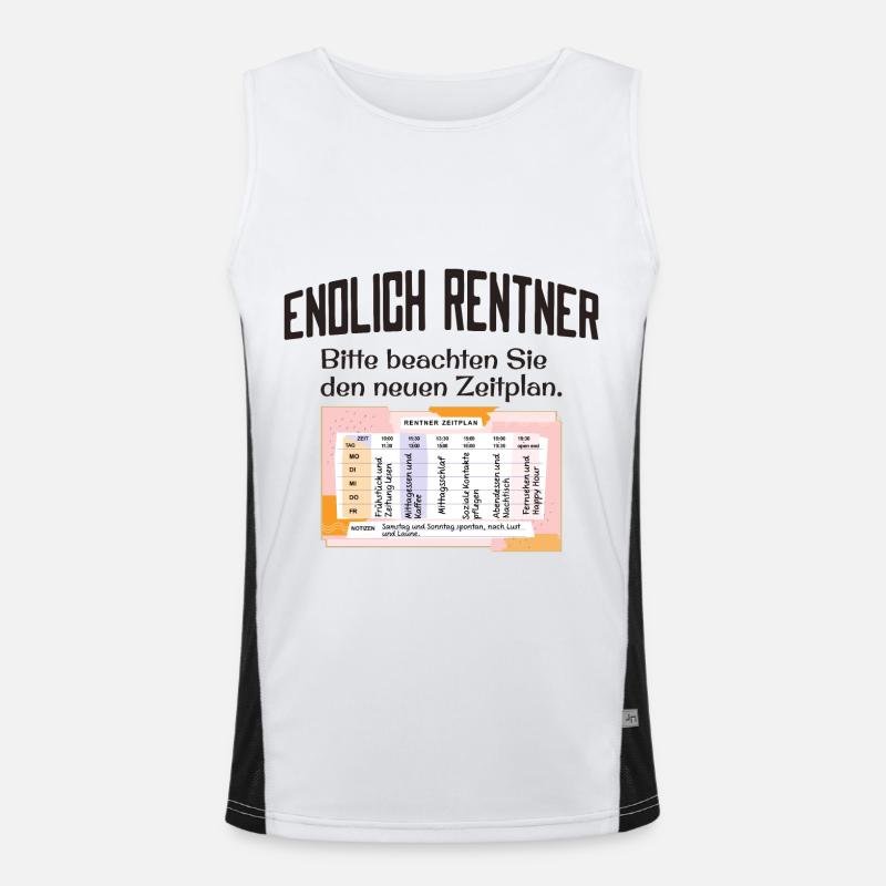 Endlich Rentner Zeitplan Tagesablauf Wochenplan Funktionelles Kontrast-Tank Top für Männer 