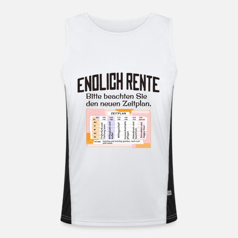 Endlich Rente Zeitplan Tagesablauf Wochenplan Funktionelles Kontrast-Tank Top für Männer 