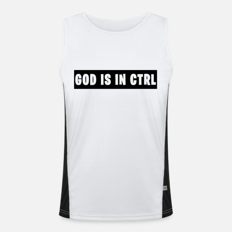 DIEU est dans CTRL Débardeur respirant contrasté Homme 