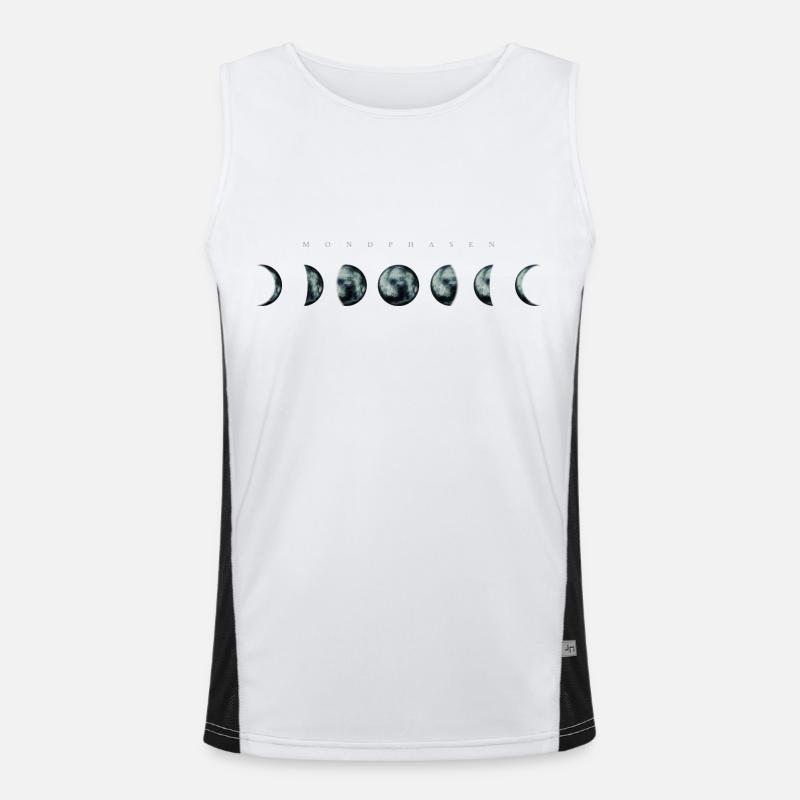 Mondphasen inverted - Mond Himmel Kunst Funktionelles Kontrast-Tank Top für Männer 